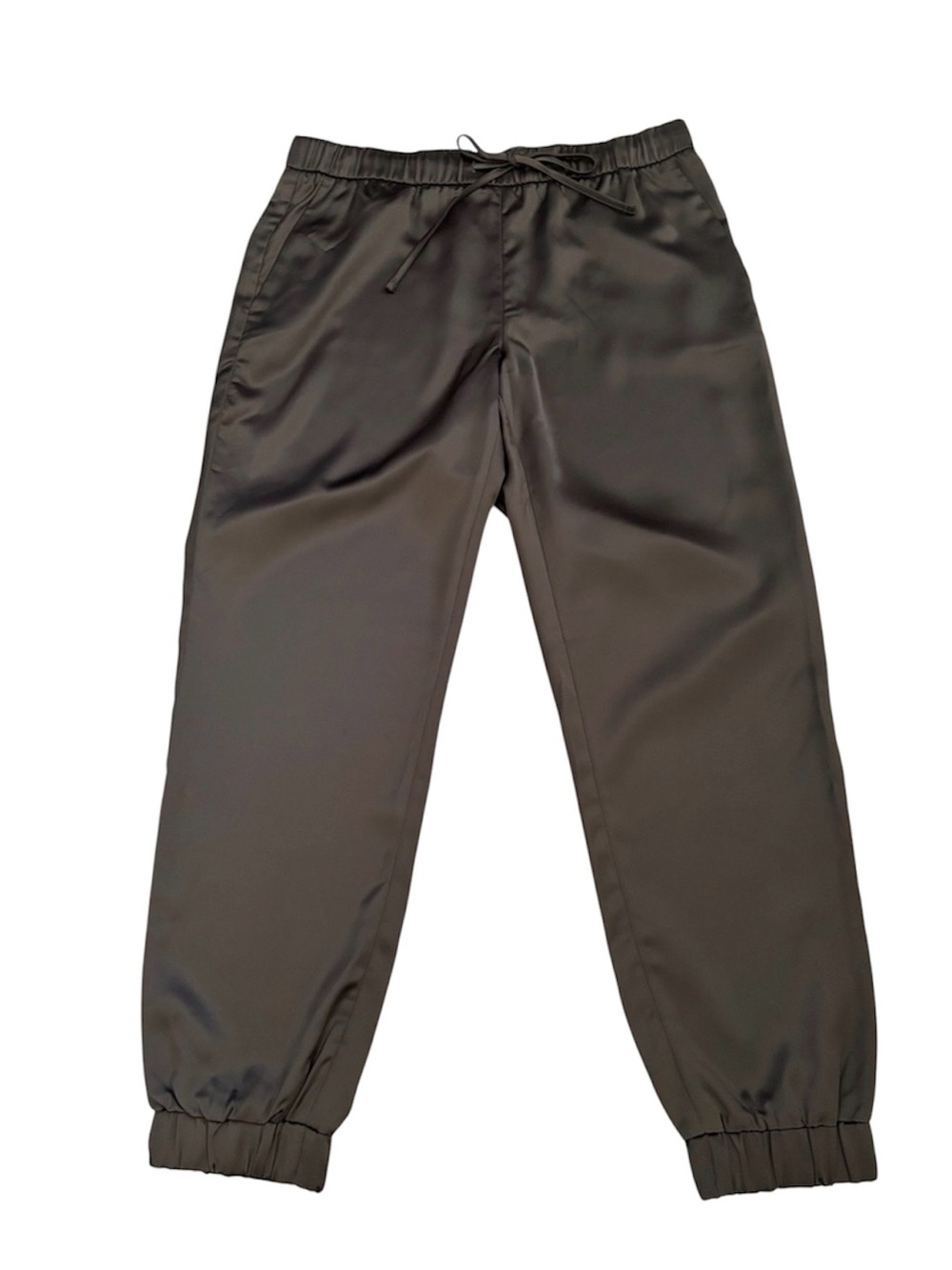 Banana Republic Dark Brown Satin Jogger Pants With Pockets Size Medium